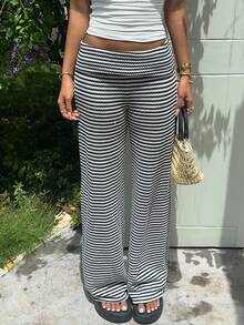 Women Pants - 黑白 - 查看 1