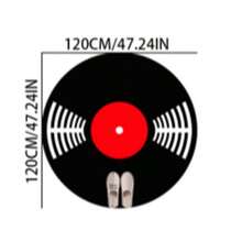 1pc Black Vinyl Record Shaped Faux Cashmere 300g/㎡ Thick Rug, Plush Carpet, Autumn/Winter Decorative Rug, Bedroom Decor, Small Area Rug, Home Decor, Living Room Rug, Living Room Small Rug, Bedroom Carpet - Multicolor - View 17