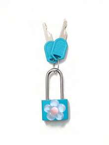 Metal Mini Padlock With Cute Translucent Flower Decoration, 2 Keys, Small Combination Lock, No Assembly Required, Small Luggage Padlock, Metal Key Padlock, Suitable For Luggage, Pencil Case, Backpack, Travel Accessories, School Locker, Sports Locker, Fence, Toolbox, Perfect For Graduation Season, Back To School Season, Teacher's Day Gift, Travel Accessory - Multicolor - View 13