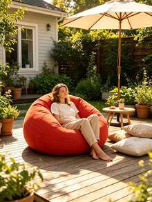 Solid Color Soft Inflatable Bean Bag Sofa, Foldable Portable Comfortable Leisure Lounge Chair, Suitable For Adults And Families, Indoor Outdoor Camping Summer Use - Multiple Styles - View 10