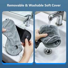 Hailicare Rechargeable Heated Eye Mask, 4-Level Smart Temperature Control, Ultra-Soft Flannel Light-Blocking Eye Mask, Washable Outer Cover, Relieves Eye Fatigue, Lightweight And Portable, Essential For Office, Travel And Home - View 5
