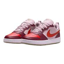 Nike COURT BOROUGH LOW RECRAFT Big Kids' Retro Casual Low-Top Cushioned Lightweight Breathable Sports Skate Shoes - Red/Pink - View 7