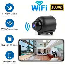 1件/2件裝迷你智慧HD家用監視攝影機，便攜式無線WiFi 2.4GHz手機遠端監控，含錄影功能，嬰兒監控器、保姆攝影機，支援夜視與動態偵測 - 黑色 - 查看 12