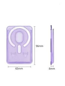 1pc PC Matte Transparent Magnetic Wireless Charging MagSafe Card Holder Phone Case, Compatible With Multiple Magnetic Phone Models, Strong Magnetic Matte Card Holder - Multicolor - View 9