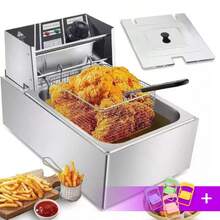 LÈRFM [MXBTG] 6L Stainless Steel Smart Electric Pot, Suitable For Home Use, With Baskets And Lids, Adjustable Temperature Stainless Steel Deep Fryer - A - View 12