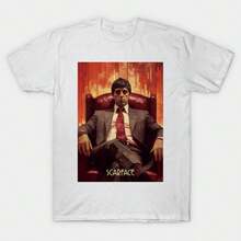Camiseta con Estampado Gráfico de Tony de ScarfaceS, Camiseta Gráfica de Algodón de Manga Corta Unisex, Ropa de Verano - Blanco - Ver 1