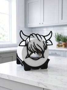3/1pc Cow-Shaped Toilet Paper Holder, Freestanding Toilet Paper Storage Rack, Can Store Toilet Paper Rolls, Beautiful And Practical, Suitable For Indoor And Outdoor, Bathroom Storage Rack, Housewarming Gift, Bathroom Decor And Kitchen - Multicolor - View 9