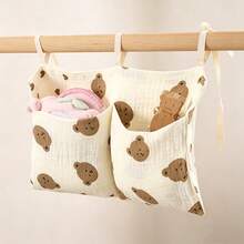Yue Ye 1pc Baby Stroller Storage Bag, Diaper Hanging Bag, Double Pockets, Large Capacity, Pure Cotton Crepe Fabric, Baby's Halloween Gift - Multicolor - View 11