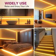 Acosh Neon USB LED Strip Light With RF Remote Control, Dimmable White/Warm White DC5V COB LED Light Strip, Remote Control Home Cabinet Decorative Light, 1/2/3/5m - Warm White - View 5