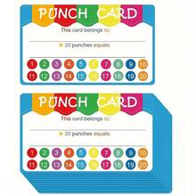 50Pcs/Pack Perforated Cards, Rainbow Header 20-Point Numbered Punch Cards, Suitable For Home, Family Gathering Games, Teacher Daily Classroom Management, Physical Store Promotions, Party Game Reward Settings And More - A - View 5