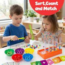 Aizweb - Juguetes de recuento y clasificación de color para niños pequeños, pinzas de clasificación de color, actividades de aprendizaje de jardín de infancia preescolar Montessori, manipuladores - como en la imagen - Ver 4