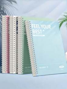 4pcs/Set A5 Size Spiral Coil Notebook (60/120 Pages Optional) 7mm College Ruled Inner Pages Thick Cardboard Cover 6 Colors Student Learning Notes/Diary Writing/Office Supplies Coil Notebook Large Capacity Minimalist Fashion Colorful Notebook Suitable For Students, Working Women, Home Office Summer/Autumn Stationery Gift, Random Color - A - View 2