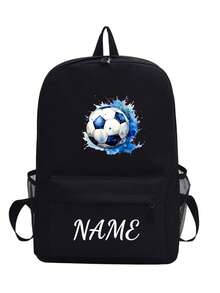 This Spacious And Lightweight Soccer Print Backpack Is Perfect For School, Work, And Leisure. It Features Adjustable Shoulder Straps And... - Multicolor - View 17
