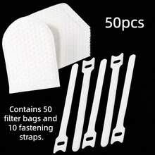 60pcs (50 Filter Bags + 10 Fixing Bands) High Density Non-Woven Fabric Faucet Filter, Universal Tap Water Filter For Kitchen And Bathroom, Easy Installation, Removes Rust, Sediment And Impurities, Home Water Filter Accessories - View 11