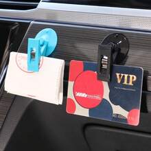 2pcs Multifunctional Suction Cup Clips, Car Window Towel Clips, Sunshade Clips, Car Interior Multi-Function Ticket & Card Clips, Portable Car Suction Cup Clips, Detachable Sunshade Ticket Car Accessories Clips - A - View 2