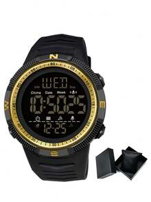 SANDA. SANDA Single Display Digital Watch For Men, Fashion Student Wristwatch With Luminous & Waterproof Function - one-size - View 12