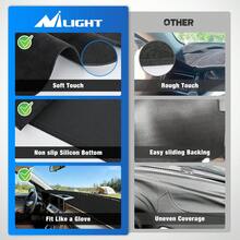 Nilight Dash Cover Compatible With Ford Maveri 2022-2024 & 2020-2024 Explorer, Custom Fit Suede Dashboard Mat Non‑Slip Sunshade Glare Protector Interior Accessories Black - A - View 2