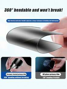 2pcs Ceramic Matte Privacy Screen Protector, TPU Material, Shatterproof, Compatible With IPhone11/12/13/14/15/16/17/17 Air/17 Pro/17 Pro Max Series, Anti-Scratch, Anti-Fingerprint, Anti-Peeping, Suitable For Phone Cases, Full Coverage Display Screen Protector - Black - View 3