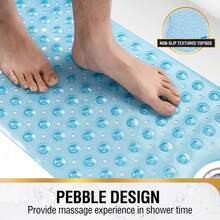 Extra Long Non-Slip Bathtub Mat With Drainage Holes And Suction Cups, Soft Foot Protection, Machine Washable, Bathroom Shower Mat, Suitable For Home, Hotel And Car Travel, Multiple Colors Available - Multiple Styles - View 5