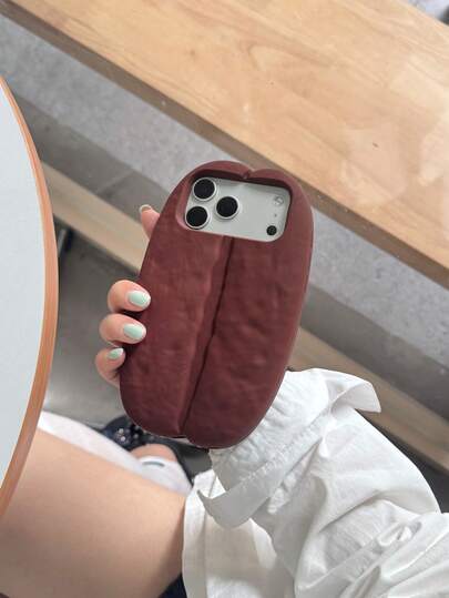 Funda de teléfono con diseño de grano de café 3D realista y divertido de dibujos animados, compatible con iPhone 17 Pro Max, Apple 17 Pro, cobertura completa de silicona 16 Pro Max, a prueba de golpes 15 suave 14 para mujeres 13P nuevo 15 Pro Max