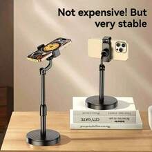 1pc Adjustable Height Multi-Angle ABS Material Phone Stand - Waterproof Tripod Base, Stable Grip Suitable For IPhone/Android Phones, Video Watching, Photography, Gaming, Calling, Car Phone Mount, Modern Design Sturdy Structure, Suitable For Remote Work, Suitable For IPhone, Android Phones, Birthday, Family, Friends Gift Phone Stand Phone Accessories - Multicolor - View 1