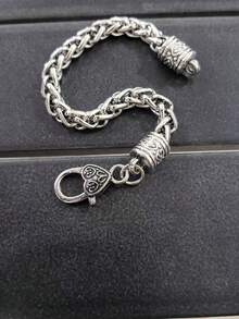 1pc Fashion Zinc Alloy Buckle Design Chain Bracelet For Women For Daily Decoration - Antique Silver - View 3