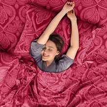 Lux Decor 6-Piece Paisley Bed Sheets High GSM Brushed Microfiber Sheets - Elevate Your Sleep Experience With 16-Inch-Deep Pocket Bedding Sheets & Pillowcases- Back To School- Graduation Gift- All Sizes Available- Winter Vibes, Christmas Decor, - 酒紅色 - 查看 6