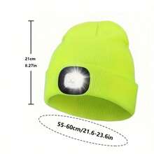 Unisex Knitted Hat With 4 LED Lights A Hands-Free Headlamp Suitable For Nighttime Walking Camping And Hunting - Multicolor - View 2