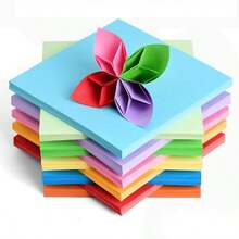 100 lembar Kertas Origami Persegi Berwarna, Aneka Warna, Datar dan Mudah Dilipat, Warna Cerah Tidak Pudar. Cocok untuk Kerajinan DIY, Dapat dilipat menjadi Burung Bangau, Bunga, Hati, Pesawat Kertas, Kerajinan Potong Kertas, Bahan Kerajinan Tangan, Tebal dan Tahan Lama - Origami - View 1