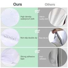 Portable Air Conditioner Window Seal Adjustable Connector For Sliding Door And Window Openings Universal AC Hose Seal Cloth With Zipper And Adhesive Fasteners Upgraded Cuff Design Compatible With Various Portable Cooling Units Easy Installation - White - View 5