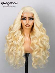 MEGALOOK #613 Blonde 13x4 Lace Front Wig Body Wave 100% Human Hair Transparent Lace 200% Density Pre Bleached Knots Pre-Plucked Natural Hairline Beginner Friendly For Women - SNatural - View 9