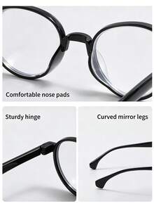 1 Pair Round Frame Children's Non-Prescription Glasses, Minimalist Suitable For Boys And Girls Party Holiday Travel Vacation Decoration, Daily Accessory Photography Prop - Multicolor - View 4