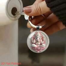 1 buah Gantungan Kunci, Gaya Spiritual Hindu, Bahan Logam, Desain Bulat, Pilihan Sempurna untuk Hadiah Keagamaan dan Meditasi, Cocok untuk Diberikan kepada Teman dan Keluarga, Ideal untuk Ganesh Chaturthi, Ulang Tahun, dan Perayaan Keagamaan - MultiWarna - View 5