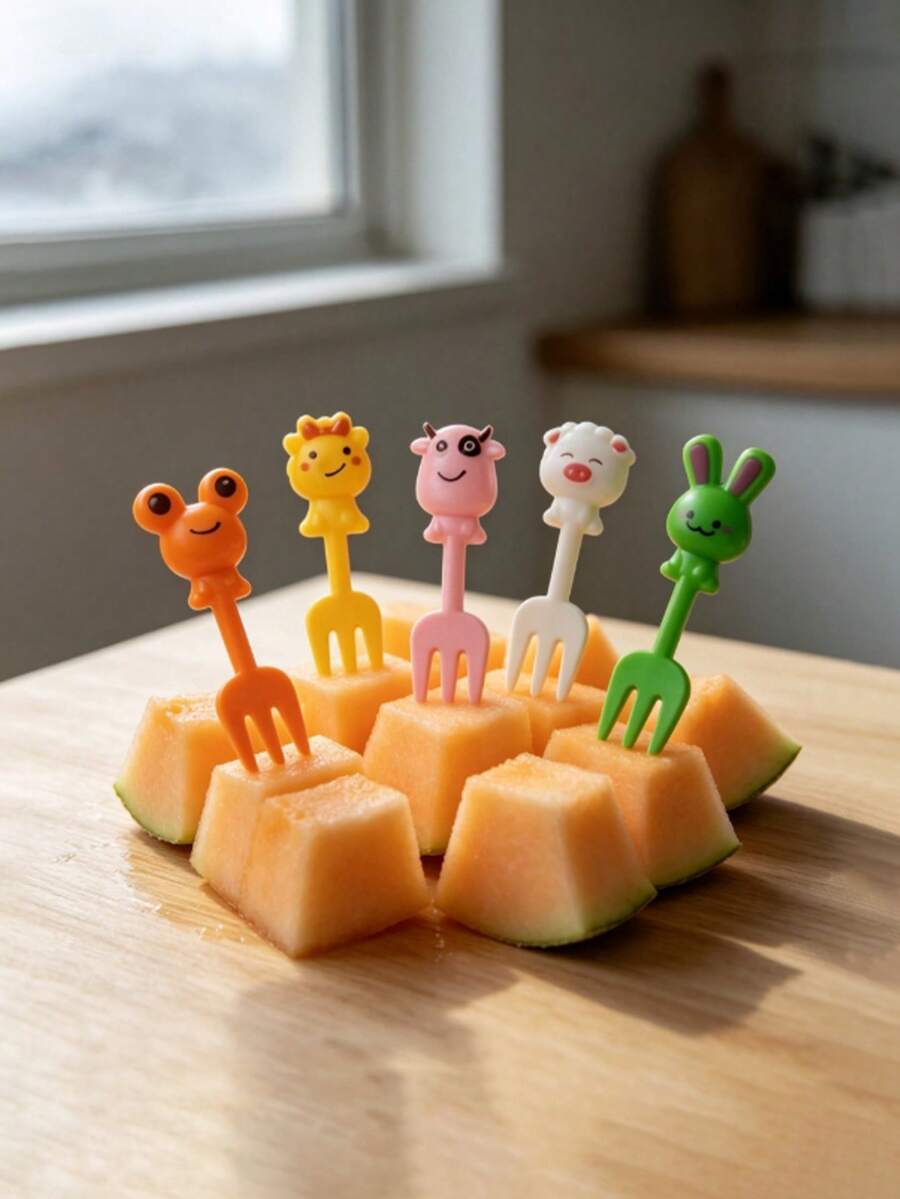 60/20/10/2pcs Reusable Fruit Forks, Bento Box Fruit Tray Inserts, Restaurant Kitchen Cake Shop Plate Decor, Party Dessert Fruit Supplies, Essential Kitchen Utensils, Halloween And Christmas Gifts