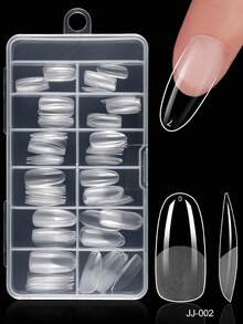 120pcs Matte Soft Gel Full Coverage Square Acrylic Artificial Toenail Tips For Nail Salon And Home Pedicure Nail Care Supplies - 無色 - 查看 12