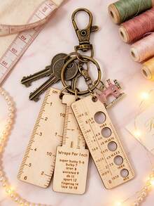 Wooden Stick Gauge Ruler, Wooden Marker Clips, Woven Marker Clips, Number Clips, Keychain, Bag Pendant, Wooden Carved Round Storage, Wooden Woven Needle Gauge And Ruler Set - Precision Craft Tools For Crochet, Size Range 60mm To 1mm, Portable With Measurement Markings, Ideal For DIY Projects And Travel, Suitable For Yarn Crochet, Includes Various Styles Of Knitting Tools, Perfect For Sewing And Knitting Projects, Back To School Gift, Teacher Gift. - Multicolor - View 10