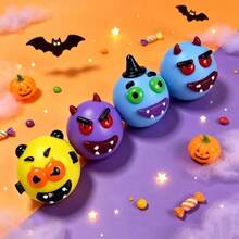 Halloween Devil Squishy Toy, Cute Monster Stress Relief Squeeze Ball, Soft TPR Fidget Toy, Children's Halloween Party Gift, 4 Styles Available - Multicolor - View 4