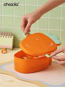 choxila 1pc Cute Divided Bento Box, Fruit Shaped Microwave Plastic Lunch Box With Secure Snap Lid, Lightweight Portable Food Storage Container For School, Picnic, Office Meal Prep And Students - Lunch Box - View 6