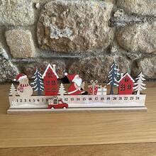 1 pieza Decoración de Cuenta Regresiva Navideña, Diseño de Papá Noel, Muñeco de Nieve, Árbol de Navidad y Coche Rojo, Adecuado para Decoración de Fiesta en el Hogar, Decoración de Sala de Fiesta de Invierno, Letrero de Llegada de Navidad, Regalo de Navidad - Ver 4