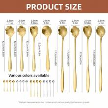 4/8pcs Flower-Shaped Stainless Steel Coffee Spoons, Floral Heart Rose Dessert Spoons, Long Handle Stirring Spoons, Short Handle Decorative Mini Teaspoons, Dishwasher , Suitable For Yogurt Ice Cream Cake Party Wedding Birthday Holiday Home Kitchen, Christmas Gift - Silver - View 3