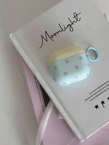 Casing Pelindung Minimalis Motif Macaron Polka Dot untuk Pods 4, Kompatibel dengan Apple Pod 3, Pro Earphone Shell Generasi ke-2, Bluetooth Nirkabel Generasi ke-3, Pod Pro Generasi ke-4, dan Generasi ke-5. - Biru dan Kuning - View 3