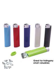 1pc Creative Lighter-Shaped Storage Box (No Flint), Personalized Storage Box, Disguised Lighter Storage Box, Suitable For Private Storage, Outdoor, Party, Jewelry, Cash And Other Valuable Items - Multicolor - View 1