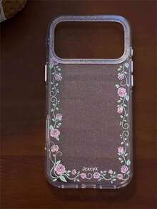 Casing Ponsel Minimalis Bergaya dengan Hiasan Kilauan dan Pola Mawar, Kompatibel dengan iPhone 18 17 Pro Max 18 17 Pro 17 16 Pro Max 15 14 13 12 Pro Max, Pelindung Lensa dan Penutup Belakang. - Clear - View 2