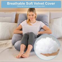 Pregnancy Pillow, J-Shaped Full Body Pillow, Nursing Pillow, Support And Pregnancy Pillow For Pregnant Women With Removable Cover - 深灰色 - 查看 6