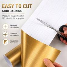 DIY Soft Decor 10cm Wide Self-Adhesive Metal Baseboard Tape, Gold & Silver Dual-Color Strong Adhesive Backing Strip For Window Sill, Door Frame, TV Background, Furniture Edge Decoration - Lasi-yin - View 4