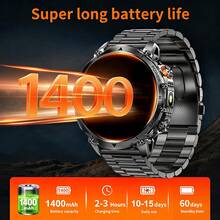 New Upgraded Fashion 1.7" AMOLED Sports Smartwatch, Compass & 1400mAh Large Battery, Wireless/Call Answering, Outdoor LED Flashlight Smartwatch, Message Notification, Pedometer, Compatible With Android And IOS - View 6