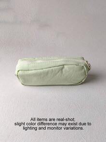 1pc Minimalist Japanese Style Solid Color Student Pencil Case, Large Capacity Fabric Desktop Stationery Storage Box, Fresh Artistic Learning Daily Stationery Bag, Can Store Calculator, Notebook And Pens - Suitable For School, Office And Travel Use - Suitable For Students, Professionals, Unisex, Multi-Functional Storage Box, Zipper Closure, Pencil Case - Multicolor - View 9