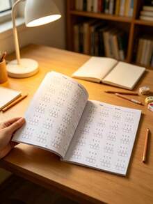 Cuaderno de aprendizaje de matemáticas de 32 páginas con suma y resta, hojas de práctica de matemáticas, hojas de actividades de aprendizaje, iluminación de matemáticas de educación temprana, apoyo de aprendizaje y escritura escolar - Cuaderno de ejercicios de matemáticas hasta 1000 - Ver 10