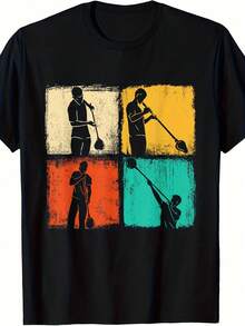 Retro Glassblower Unisex Pure Cotton , Glassblowing Art Print, Regular Casual Fit Great Craft Gift For Men & Women - Schwarz - Übersicht 2