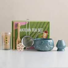 1 buah/7 buah Set Teh Matcha Mulut Teratai dengan Mangkuk Matcha, Pengocok, Saringan Teh, Cangkir, Sendok Teh, Kotak Hadiah Jepang, Kualitas Upacara. - MultiWarna - View 14